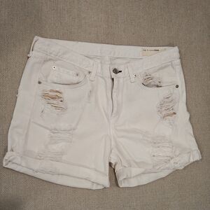 rag & bone Distressed Cream Jean Shorts